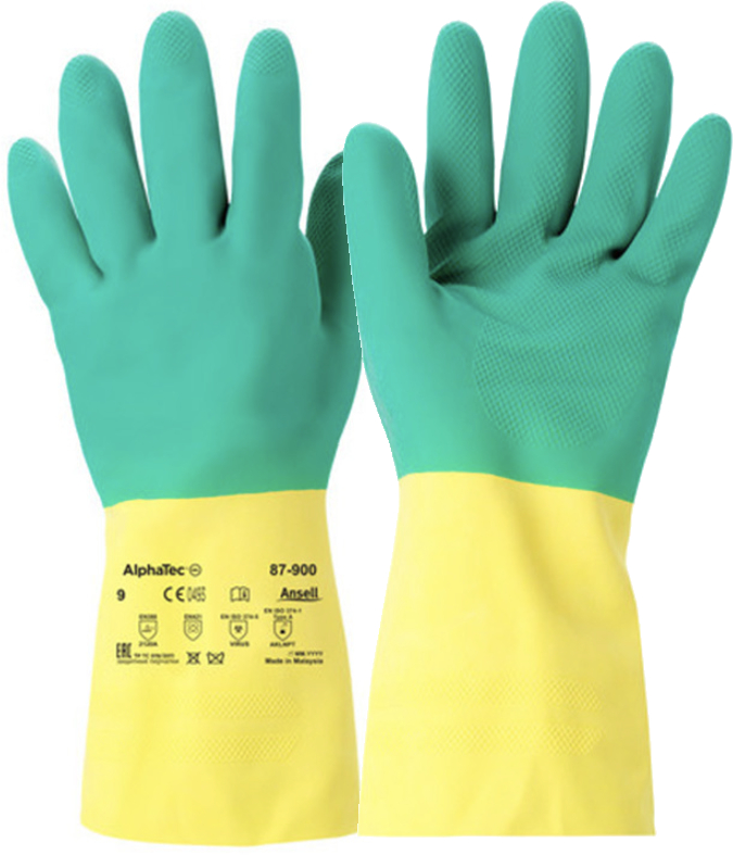 Guanto Lungo In Nitrile Floccato Verde, Taglia M – Resistente A Grassi E Solventi, 45cm
